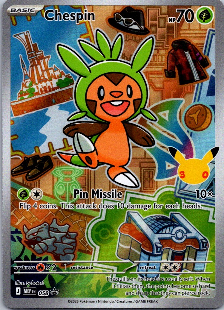 Chespin Holo Promo ME: Mega Evolution Promo 058 NM