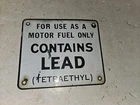 Vintage 1960s Gas Pump Service Station Sign,Motor Fuel Only,Porcelain Enamel,6x7