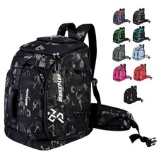 Ski Boot Bag - 65L Padded, Waterproof Ski Travel Backpack for Black CP Camo