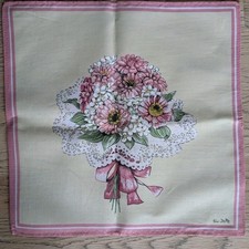 Feines Damentuch Taschentuch Einstecktuch, Blumen  Florales Muster, Em Jo Pe 8a