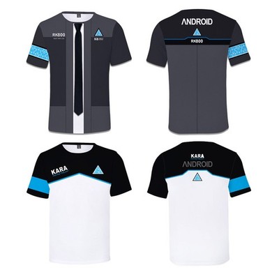 Cosplay Detroit Become Human 3D T-shirts Adult Kids Short Sleeves Tops Tee Mens