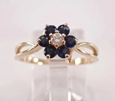 2Ct Round Cut Lab Created Blue Sapphire Engagement Ring 14k Yellow Gold Plated
