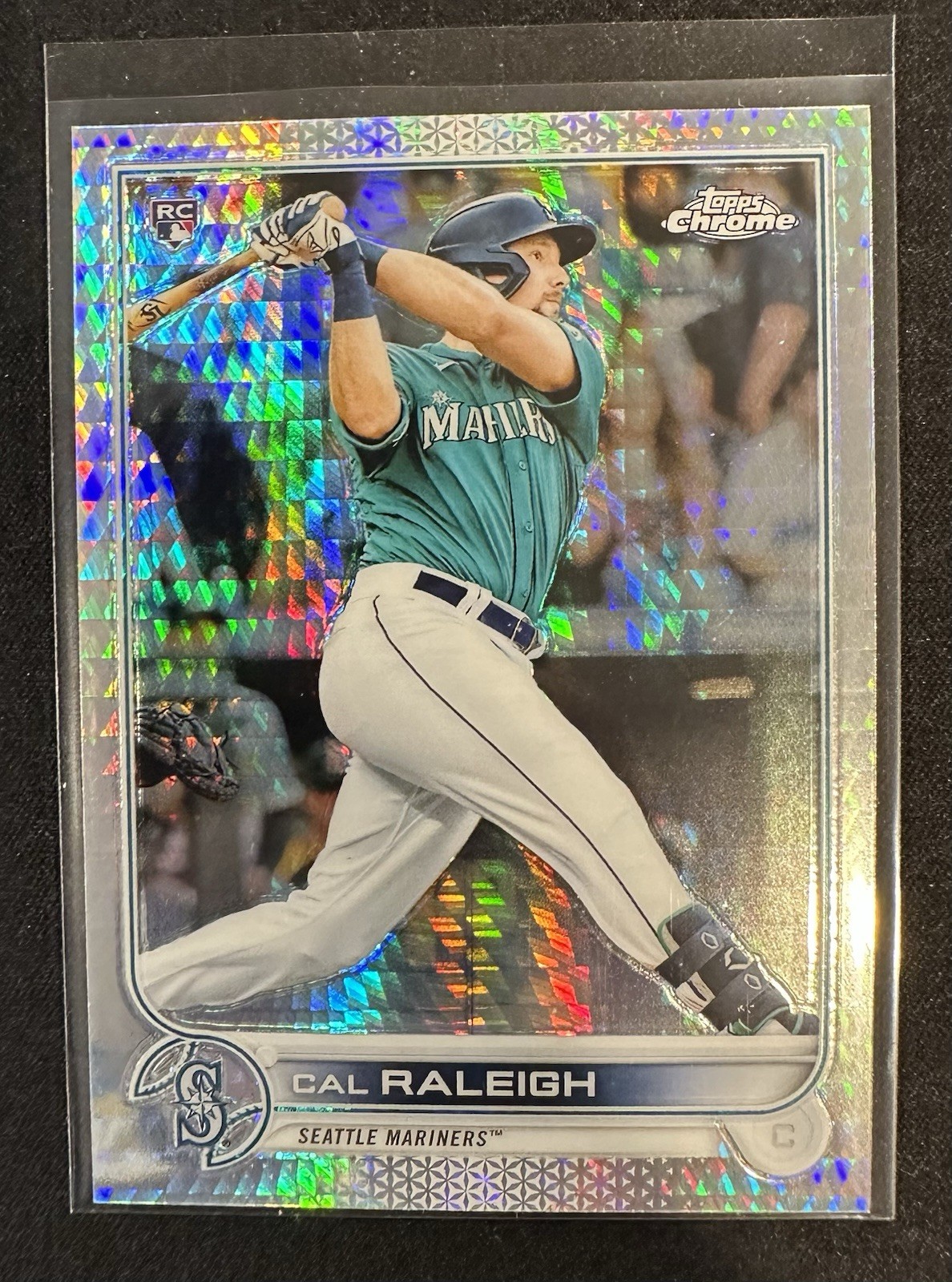 2022 Topps Chrome Cal Raleigh Prism Refractor RC #149 Mariners