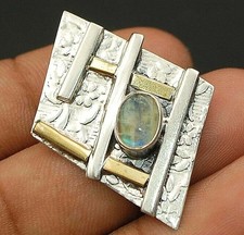 Natural Rainbow Moonstone 925 Solid Sterling Silver Pendant B7-7