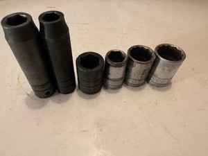 MADE USA - VTG  S-K TOOLS -  6  - 1/2" DRIVE 6 & 12 POINT  STD + IMPACT  SOCKETS