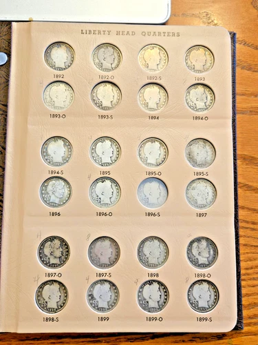 Nice set BARBER quarters 71 coins missing 96-S, 01-S and 13-S