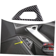 Car Passenger Co-Pilot Door Lock Button Frame Trim Protector Black Carbon Fiber