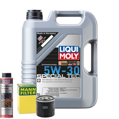 Motoröl 5W30 LIQUI MOLY Leichtlauf Special Tec 5L +MANN Ölfilter +Spülung