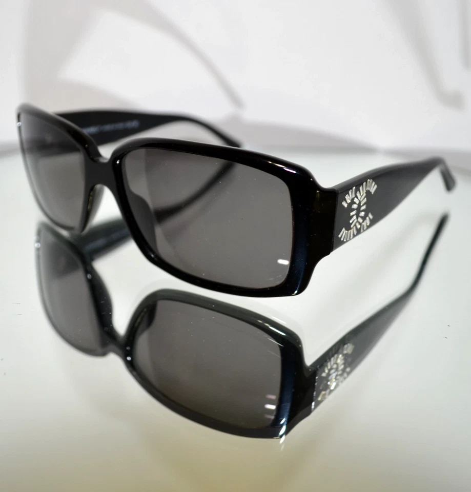 RARO Chanel "Baguette CC" Cristal Logo Gafas de sol Marco Negro Con Estuche 5114-B Foto 3 de 4