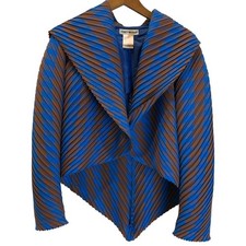 ISSEY MIYAKE Jacket Deformed Check Pleated Stretch Made in Japan Domestic Old Cl