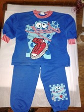 Vintage 1997 Zoodles Brand Blue Sweatsuit Size 2t Shoe And Shoestring
