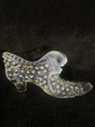 Fenton Clear Glass Opalescent Hobnail Cat Shoes Figurine Vintage Collectible