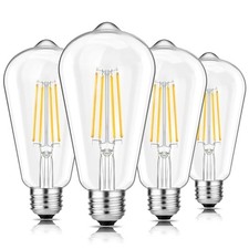 4-Pack Vintage LED Edison Bulbs 60W Equivalent, 6W ST58 2700K 4 Pack 2700k