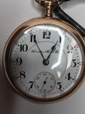 Antique 1904 Hamilton Watch Co 940 Grade 18s Model 1 21J 10KGF RR Pocket Watch