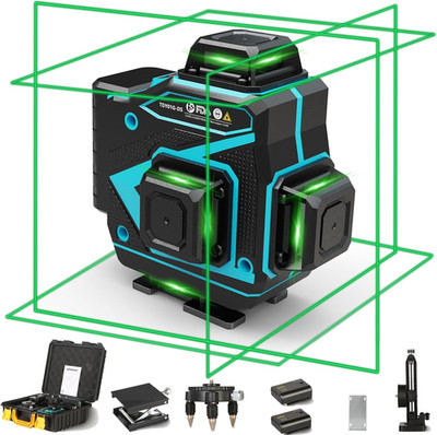 Floor Laser Level 360 Self-Leveling - Tile 4 X 360 Green Beam Cross Line Laser L