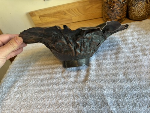 Vintage Antique Arts & Crafts Copper Bowl Ornate Hammered Handmade Estate - NR - Picture 2 of 8