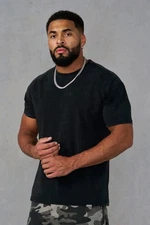 Mens YoungLA 4192 Washed Tailored Short Sleeve Tee T-Shirt Black Wash Size Large