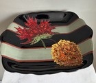 Handmade ELLEN REZNICK Pottery Autumn Leaves Design Rezware Platter 14”W x 11.5D — photo 2