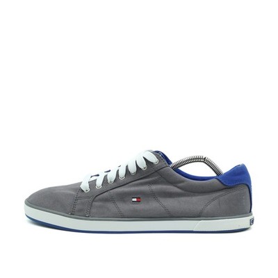 Tommy Hilfiger Herren H2285ARLOW 1D Schuhe Grau Blau Canvas Casual Sneaker EU 43