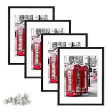 12x18 Frame Set of 4, 17x23 Poster Frame Matted to Display 18x12 Picture with...