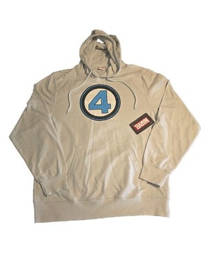 Marvel Fantastic Four Hoodie Men's Large Beige Graphic Pullover NWT Superhero...