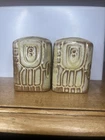 Frankoma Mayan Aztec Desert Gold Salt and Pepper Shaker Set 2.5 Inch Vintage