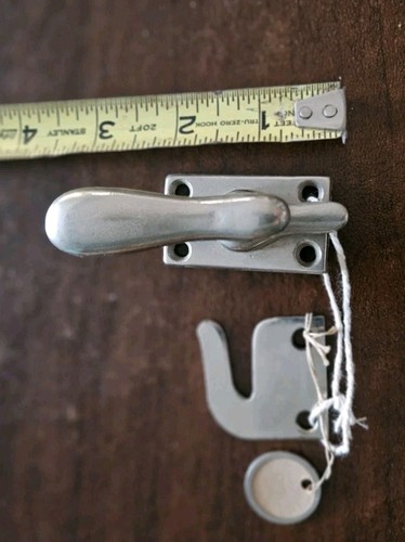 Antique Chrome Ice Box or Country Cabinet Door Latch and Flat Keeper