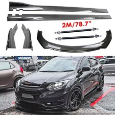 Carbon Fiber Look Front Bumper Lip Spoiler For Honda Hrv Hr-v Body Kit Side