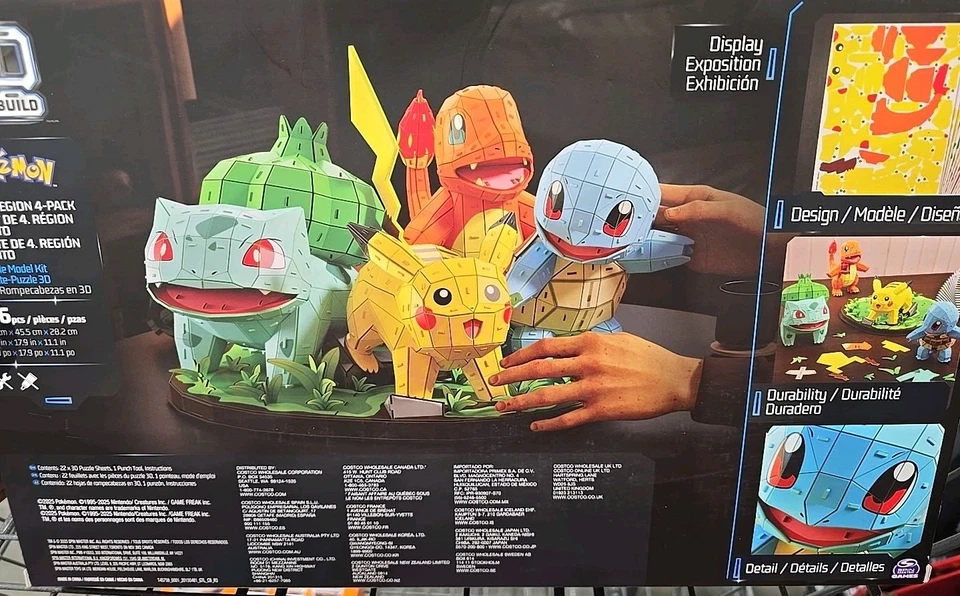 Kit de modelo de quebra-cabeça Pokemon construção 4D! Kanto Region pacote com 4 em 1 caixa NOVO, EXCLUSIVO - Imagem 2 de 4