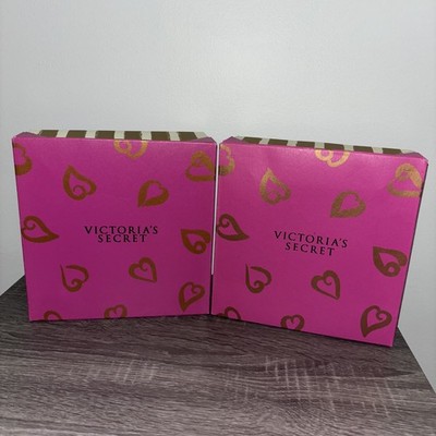 Vintage Victoria's Secret Gift Box Set of 2 Hearts Pink Gold 90s