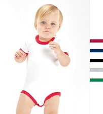BabyBugz Baby Unisex Body 3-18 Monate Baumwolle Ringer Bodysuit BZ19 NEW