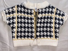 Janie And Jack Houndstooth short sleeve carditan PRETTY IN PLAID line Size 3-6