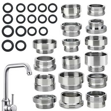 16PCS Faucet Adapter Kit Brass M22 M24 G12 G34 Male Female Sink Hose Converter