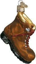 Old World Christmas Hiking Boot Blown Glass Christmas Ornament 32092