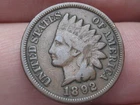 1892 Indian Head One Cent Penny- Fine Details, Partial LIBERTY, Brown