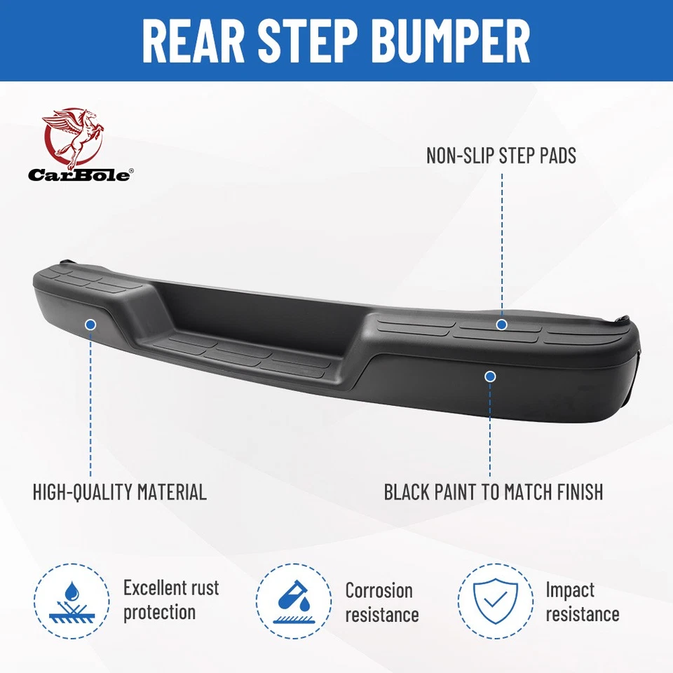 Para 1996-2024 Chevrolet Express/GMC Savana conjunto de para-choque traseiro sem furo - Imagem 3 de 4