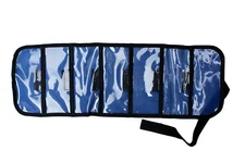Six Pocket Lure Wrap Offshore Fishing Storage Bag 20" x 6" (Pocket 2"x6") - Blue