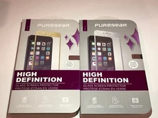 PureGear Tempered GLASS w/ Silver & Gold Borders for Apple iPhone 6 & 6 Plus