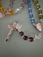 Rainbow Crystal Style Catholic Rosary Brand New Heavy Religious Item Sacramental