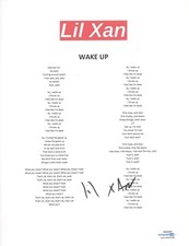 Lil Xan Signed Autographed Wake Up Song Lyric Sheet Diego Leanos ACOA COA
