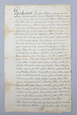 Antique 1781 Quebec Canada Marriage Certificate Matrimony Document Epherema