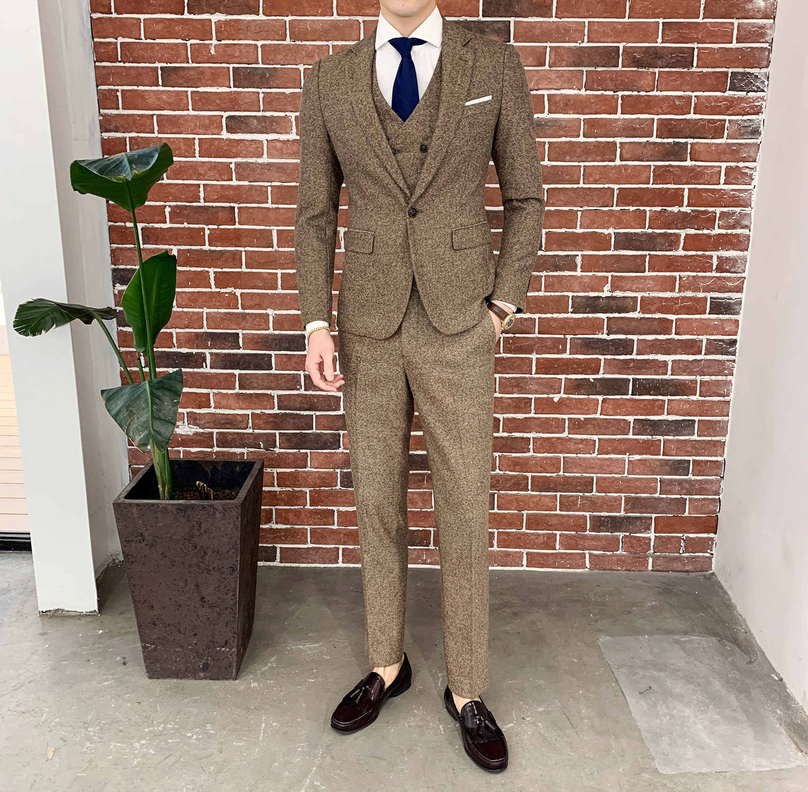 casual three piece suit