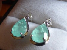Paraiba Aqua Blue quartz Earrings  BN