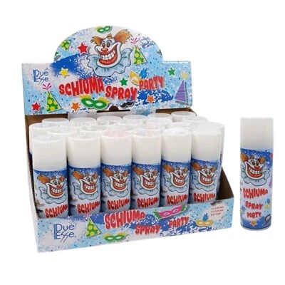 12 Bombes Mousse Spray Pour Carnaval Carnevale Blanche 100 ml Ou 150 ml - Photo 1/2