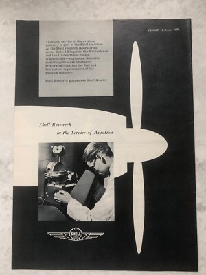 1957 Aircraft Advert SHELL RESEARCH SERVICE AVIATION FUEL LUBRICATION INDUSTRY