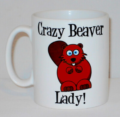 Crazy Beaver Lady Tasse personalisierbar lustig Tierliebhaber Zoowärter Geschenk Tasse