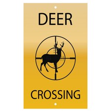 Deer Crossing Novelty Funny Metal Sign 8 in x 12 in
