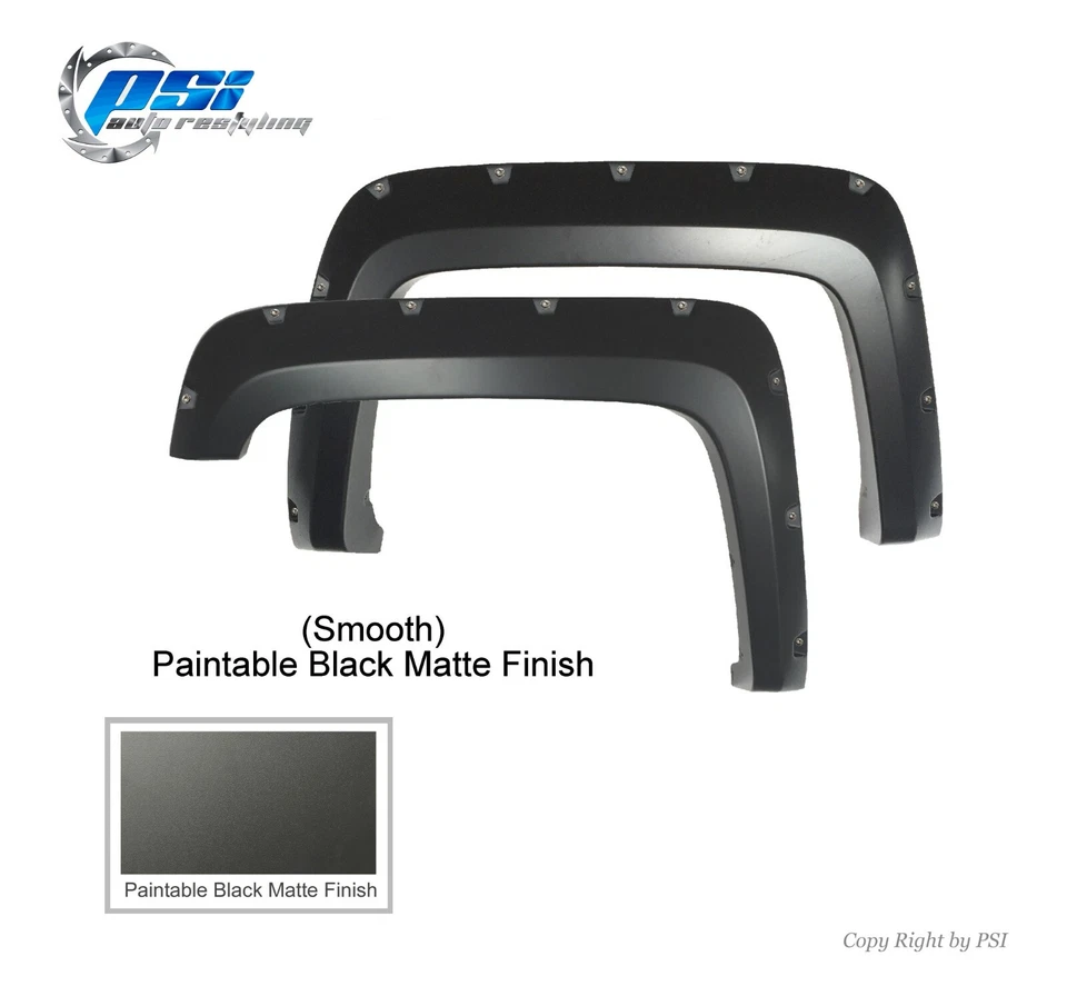 Paintable Pocket Bolt Fender Flares Fits GMC Sierra 2500HD / 3500 HD 2015-2018 Foto 3 de 4