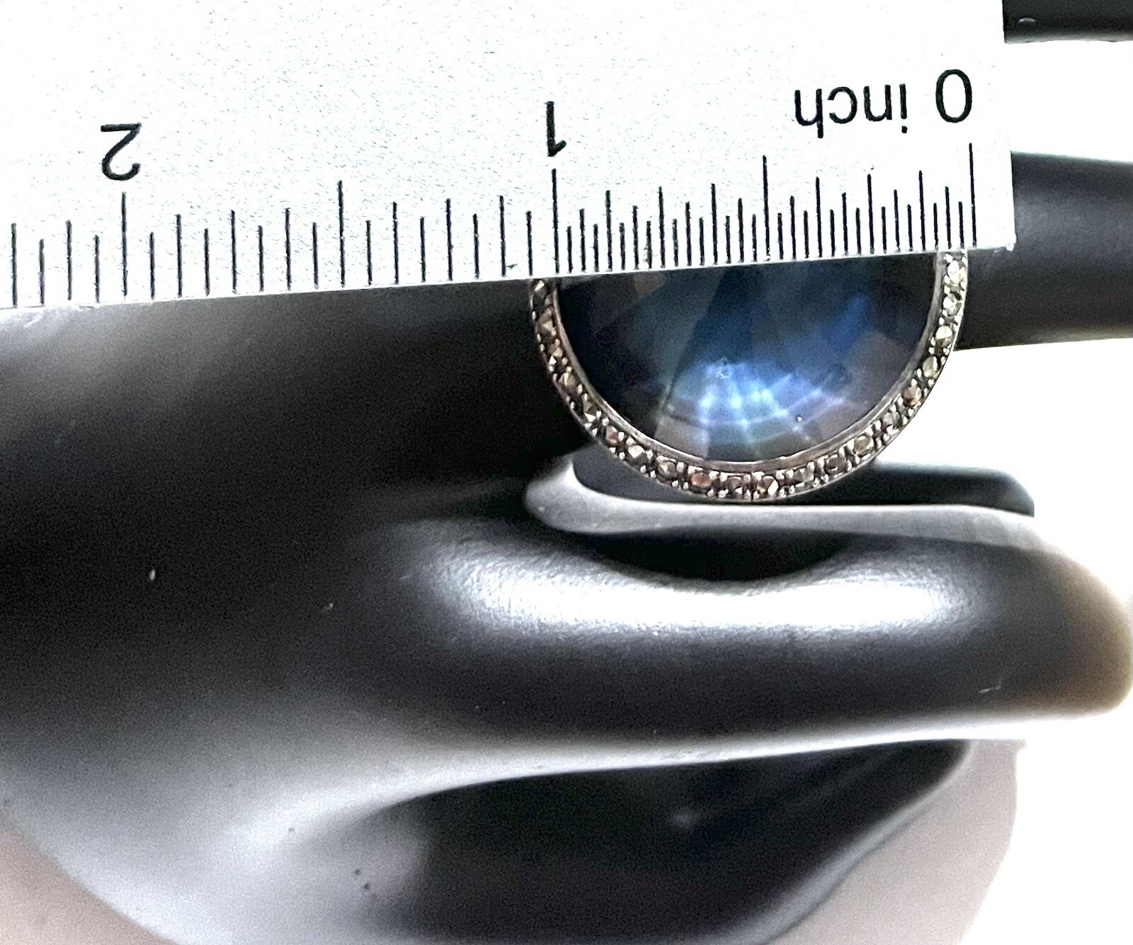 Large Blue Labradorite Gemstone Ring Handcrafted … - image 6