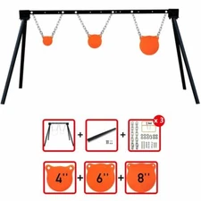 Highwild AR500 Steel Shooting Target Stand System (Stand, Chains&4"+6"+8" Gongs)